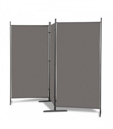 6FT Trifold 130g Polyester Fabric Plastic Foot Carbon Steel Frame Foldable Screen Gray