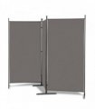 6FT Trifold 130g Polyester Fabric Plastic Foot Carbon Steel Frame Foldable Screen Gray