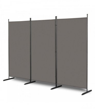 6FT Trifold 130g Polyester Fabric Plastic Foot Carbon Steel Frame Foldable Screen Gray