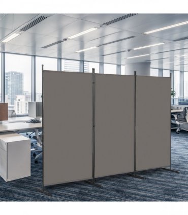 6FT Trifold 130g Polyester Fabric Plastic Foot Carbon Steel Frame Foldable Screen Gray