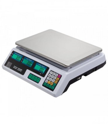 【Old code:42353336】ACS-30 40kg/5g Digital Price Computing Scale for Vegetable UK Plug Silver & White