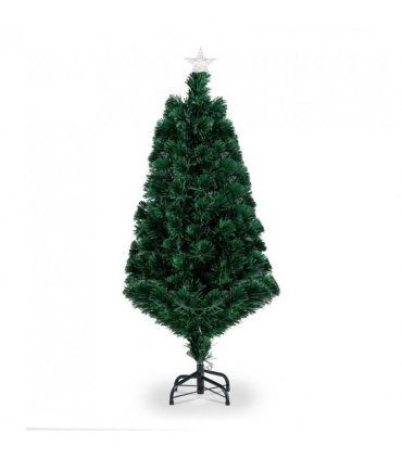 4ft 120 Branch Fiber Optic PVC Branch Iron Bracket Christmas Tree Green