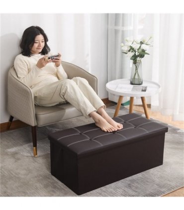 Large Seater Folding Storage Ottoman Pouffe Bench Seat Blanket Toy Chest Box UK