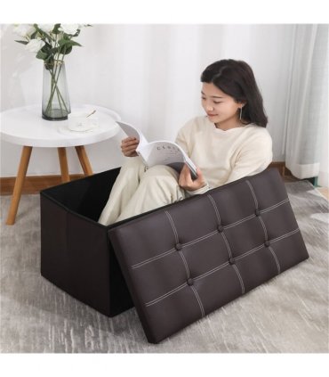 Large Seater Folding Storage Ottoman Pouffe Bench Seat Blanket Toy Chest Box UK