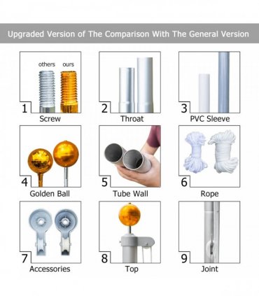 5.1*5.1*750cm Aluminum Alloy Splicing Flagpole Adjustable And Retractable Courtyard Outdoor Flagpole