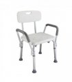 Medical Bathroom Safety Shower Tub Aluminium Alloy Bath Chair Bench with Back & Handle White