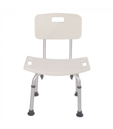 Medical Bathroom Safety Shower Tub Aluminium Alloy Bath Chair Seat Bench with Removable Back White