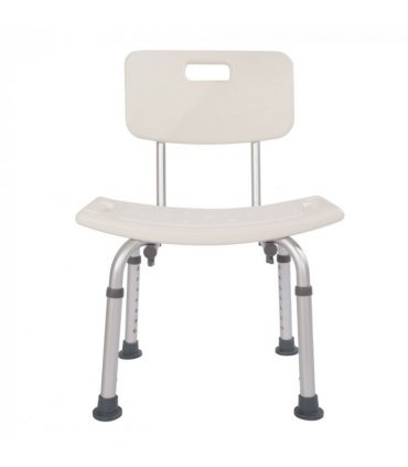 Medical Bathroom Safety Shower Tub Aluminium Alloy Bath Chair Seat Bench with Removable Back White