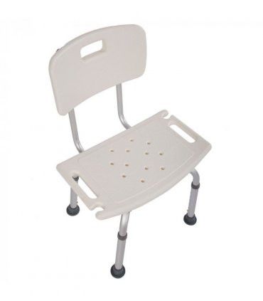 Medical Bathroom Safety Shower Tub Aluminium Alloy Bath Chair Seat Bench with Removable Back White