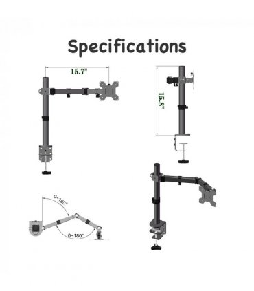 13-27 Inch Movable desktop TV stand TSND-02 Bearing 8Kg/Vese100*100/90° tilt/360° rotation/180° swivel