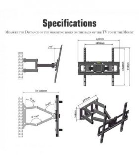 26-55 Inch Double Pendulum Large Base TV Stand TMDS-105 Bearing 40Kg/Vese400*400/Upper And Lower-10~ 10°
