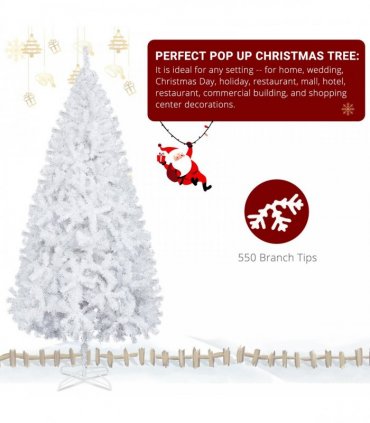 6FT Iron Leg White Christmas Tree with 400 Branches