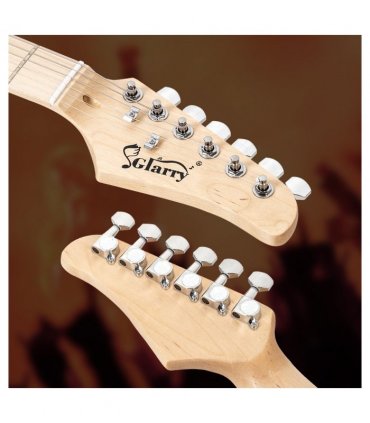 Glarry GST Stylish Electric Guitar Kit with Black Pickguard Blue Color