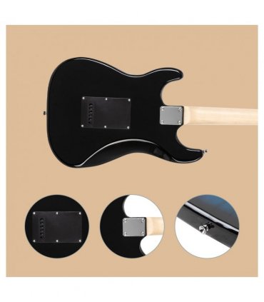 Glarry GST Stylish Electric Guitar Kit with Black Pickguard Blue Color