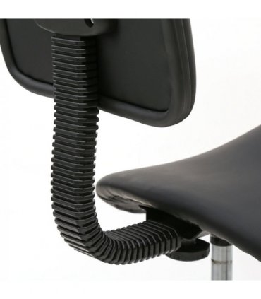 Saddle Shape Adjustable Salon Stool with Back Black