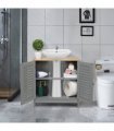 FCH Modern Double Shutter Door MDF Spray Paint  Bathroom Sink Cabinet Gray