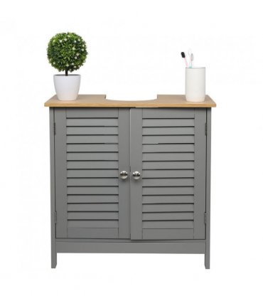 FCH Modern Double Shutter Door MDF Spray Paint  Bathroom Sink Cabinet Gray
