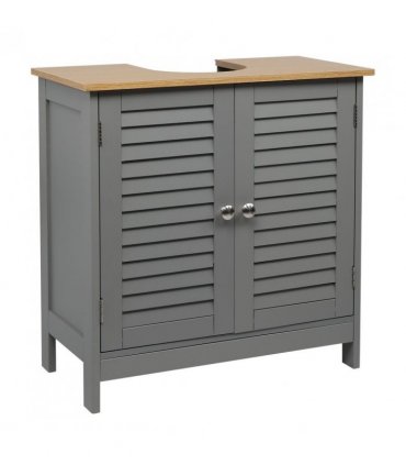 FCH Modern Double Shutter Door MDF Spray Paint  Bathroom Sink Cabinet Gray