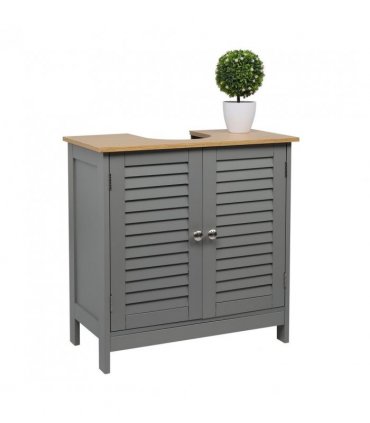 FCH Modern Double Shutter Door MDF Spray Paint  Bathroom Sink Cabinet Gray