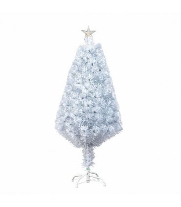 4ft 120 Branch Fiber Optic PVC Branch Iron Bracket Christmas Tree White