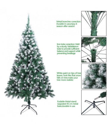 7FT Spray White PVC Christmas Tree 870 Branches