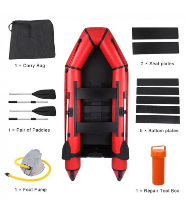 Camping Survivals 10ft PVC 330kg Water Adult Assault Boat Red Black