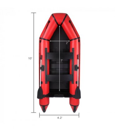 Camping Survivals 10ft PVC 330kg Water Adult Assault Boat Red Black