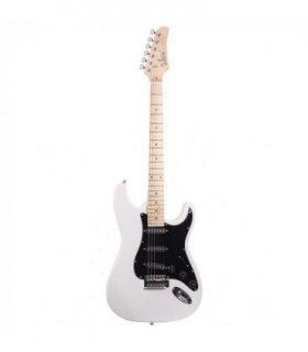 Glarry GST Stylish Electric Guitar Kit with Black Pickguard White