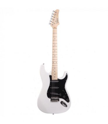 Glarry GST Stylish Electric Guitar Kit with Black Pickguard White