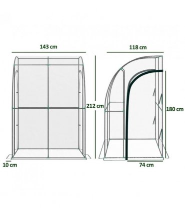 Walk-In Lean to Wall Tunnel Greenhouse