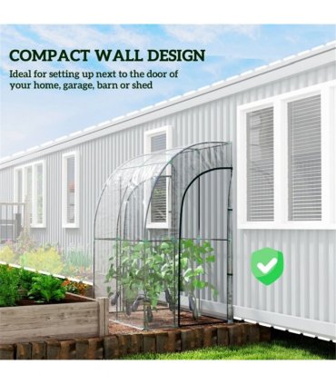 Walk-In Lean to Wall Tunnel Greenhouse