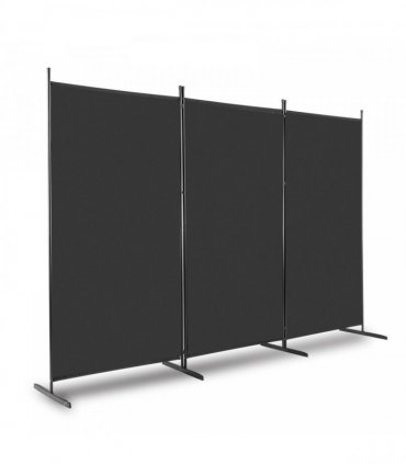 6FT Trifold 130g Polyester Fabric Plastic Foot Carbon Steel Frame Foldable Screen Black