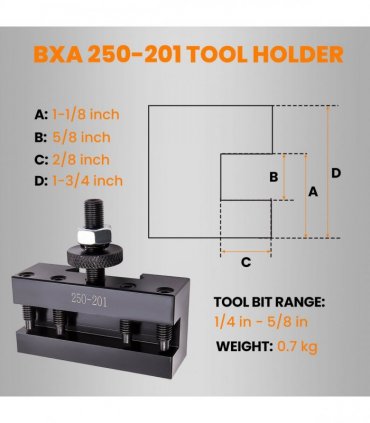 Quick Change Turning & Facing Lathe Tool Post Holder Set 5 PCS 250-201