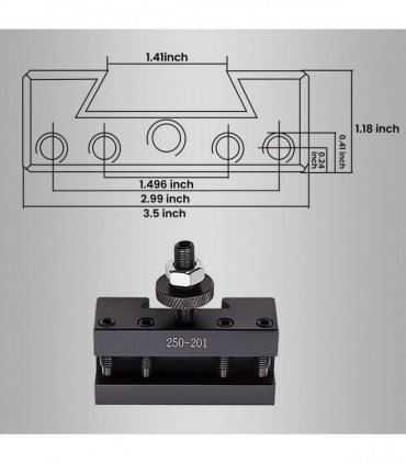 Quick Change Turning & Facing Lathe Tool Post Holder Set 5 PCS 250-201