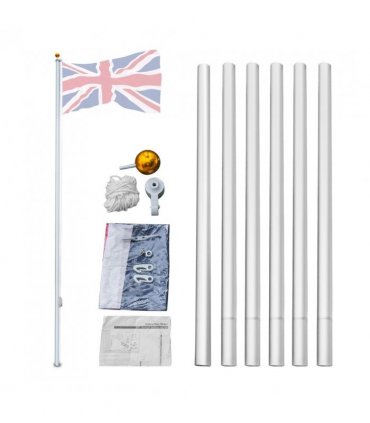 5.1*5.1*600cm Aluminum Alloy Splicing Flagpole Adjustable And Retractable Courtyard Outdoor Flagpole