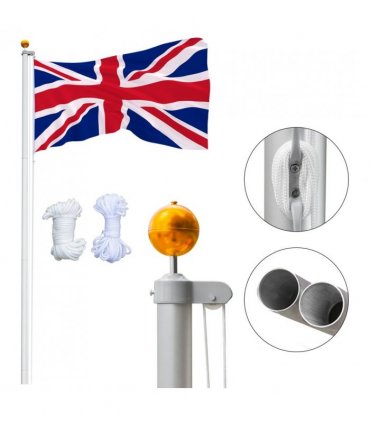 5.1*5.1*600cm Aluminum Alloy Splicing Flagpole Adjustable And Retractable Courtyard Outdoor Flagpole