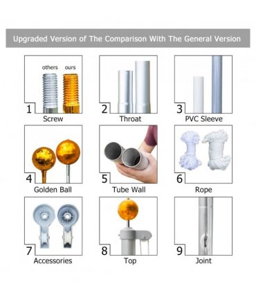 5.1*5.1*600cm Aluminum Alloy Splicing Flagpole Adjustable And Retractable Courtyard Outdoor Flagpole
