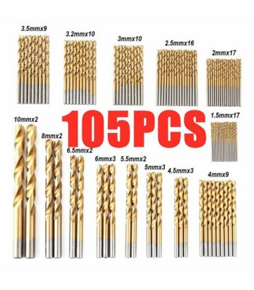105 Cobalt Drill Bits Set for Stainless Steel Metal HSS-Co Cobalt Bit Titanium
