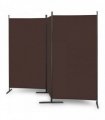 6FT Trifold 130g Polyester Fabric Plastic Foot Carbon Steel Frame Foldable Screen Brown