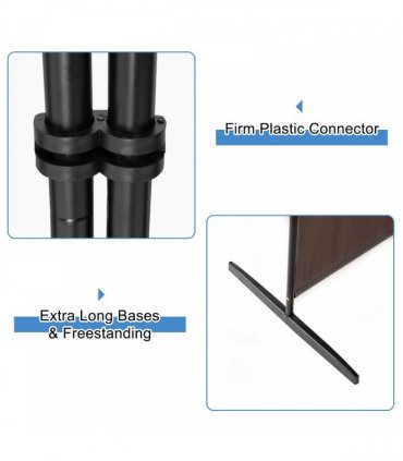 6FT Trifold 130g Polyester Fabric Plastic Foot Carbon Steel Frame Foldable Screen Brown