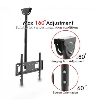 TMC-7006 Ceiling Mount TV Wall Bracket Roof Rack Pole Retractable For 32"-70" Flat Screen