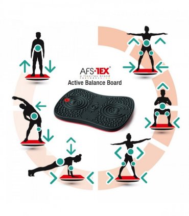 AFS-TEX® Active Anti-Microbial Exercise Wobble Balance Board - 35 x 50cm - Black