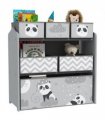ZONEKIZ Kids Storage Unit with 6 Boxes, Toy Storage Organiser, Grey