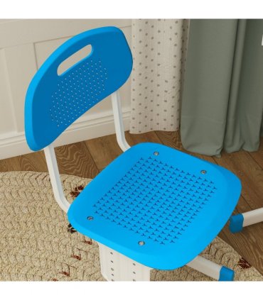 HOMCOM Kids Desk and Chair Set w/ Drawer, Book Stand, Pen Slot, Blue