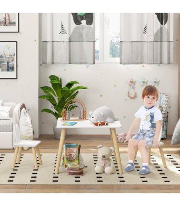 AIYAPLAY 3 Pieces Toddler Table and Chair Set for Nursery, Playroom, Classroom