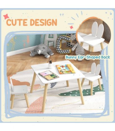 AIYAPLAY 3 Pieces Toddler Table and Chair Set for Nursery, Playroom, Classroom