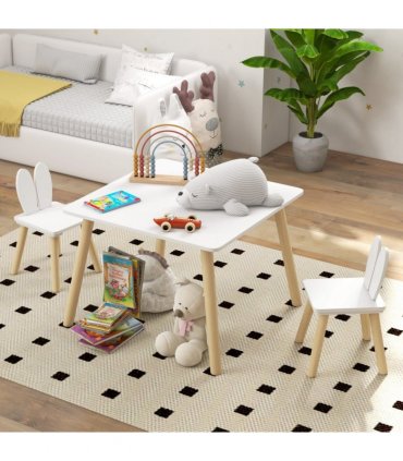 AIYAPLAY 3 Pieces Toddler Table and Chair Set for Nursery, Playroom, Classroom