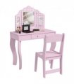 AIYAPLAY Kids Dressing Table Set Make up w/ Stool, Drawer, for Playroom
