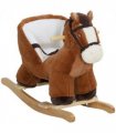AIYAPLAY Kids Rocking Horse w/ Sound, Safety Belt - Brown