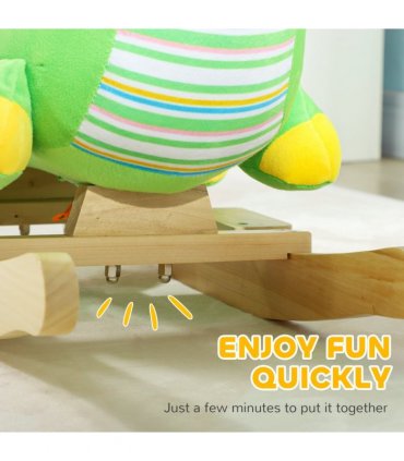 AIYAPLAY Rocking Horse Dinosaur Design Baby Rocker with Animal Sound, Green